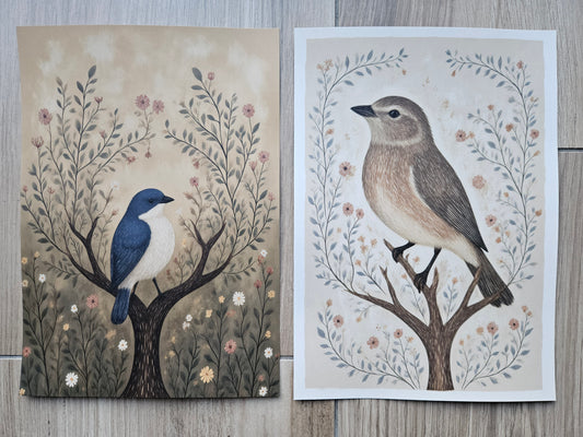 Birds Brown & White