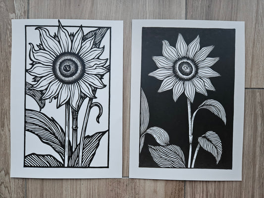 Sunflowers Black & White