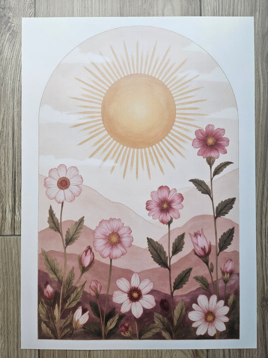 Sun Pink Flowers - A2