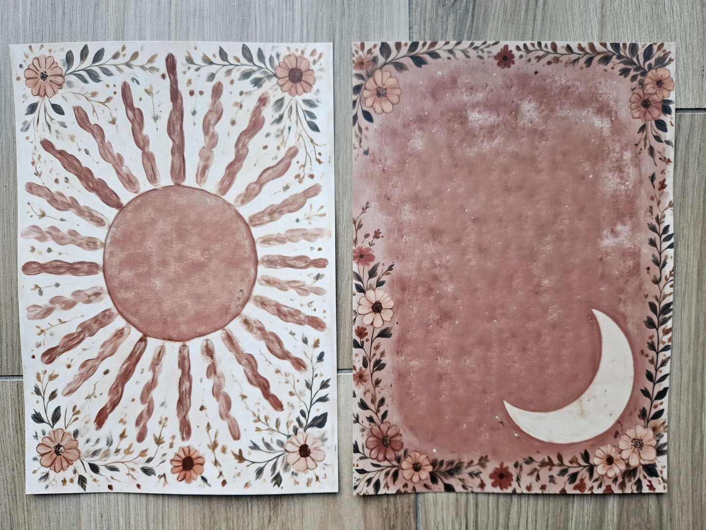 Floral Sun & Moon Terracotta
