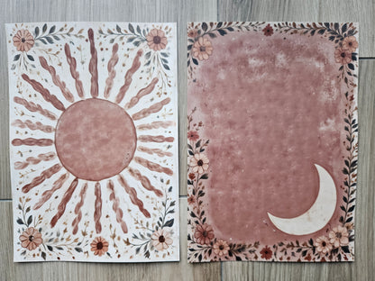 Floral Sun & Moon Terracotta